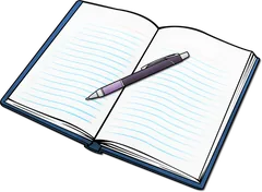 notebook and pen