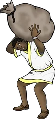 man carrying a sack